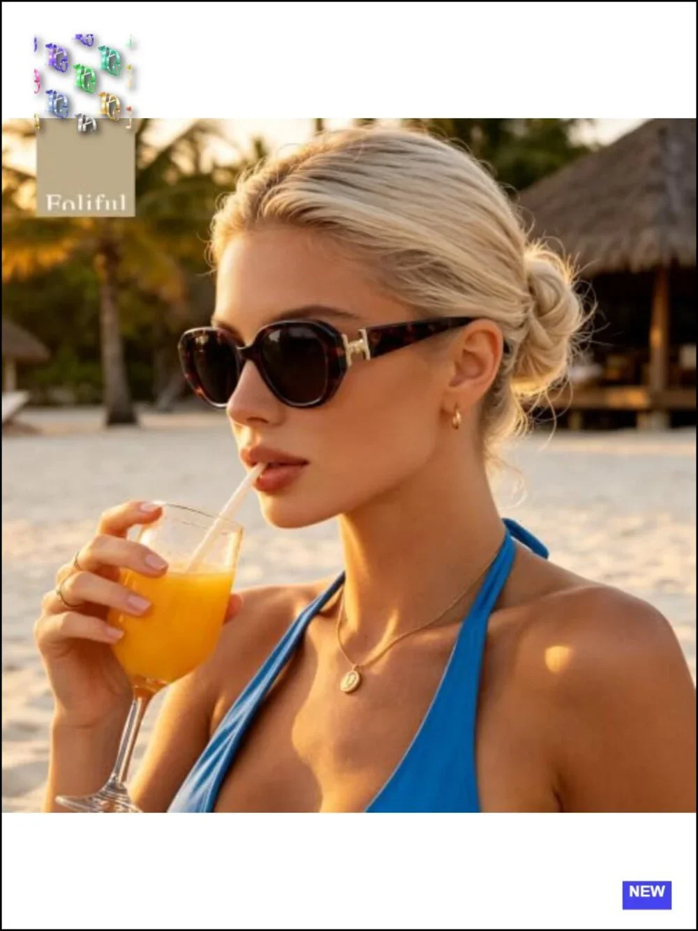 Oversized Polarized Sunglasses for Women UV Protection Square Frame